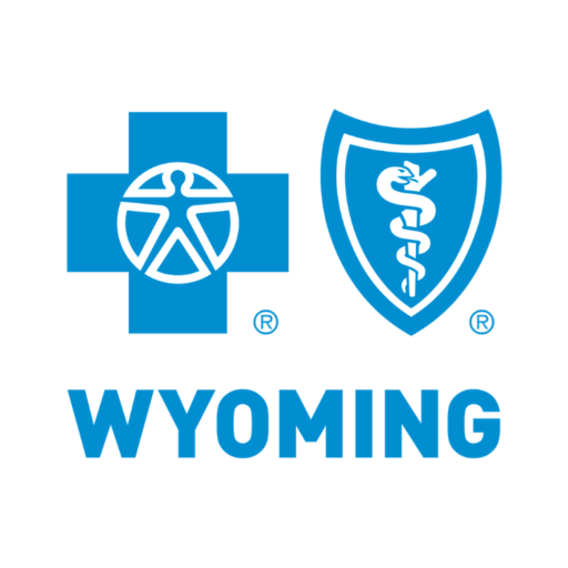 blue bcbswy square logo on white background