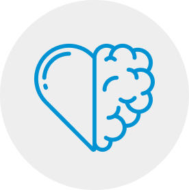 Heart and brain icon