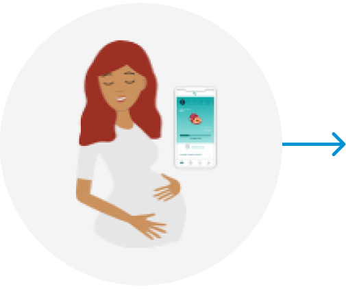 Pregnant mom with phone app