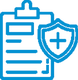 clipboard and insurance icon